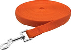 Nylon Training Dog Leash for Small Medium Large Dogs, 15ft 20ft 30ft 50ft Long Leash Dog/Puppy Lead for Obedience Recall Training, Camping (30ft, Orange)