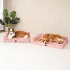 EHEYCIGA Extra Large Dog Bed Othorpedic, Memory Foam XL Dog Bed with Washable Removable Cover, Waterproof Pet Sofa Couch XLarge Size Dogs with Nonskid Bottom, 44x32x6.5, Pink