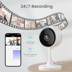 litokam Indoor Cameras for Home Security with Night Vision, Pet Camera with Phone App, WiFi Home Security Camara, Baby Monitor Work with Alexa, Motion Detection, 2 Pack, 4MP