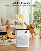KOIOS H13 True HEPA Air Purifier for Home Bedroom 2500 sq ft, Carbon Filter | PM2.5 AQI Display & Auto Mode, 20dB Sleep Mode, Washable Filter & Filter Reminder for Pet Hair, Odors, Dust, Smoke, AP2503