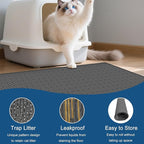 XXL Extra Large Silicone Cat Litter Trapping Mat for Scatter Control, 40"x30"(100cmx75cm) Waterproof Kitty Litter Box mat for Floor, Soft on Kitty Paws, Easy to Clean, Light Brown
