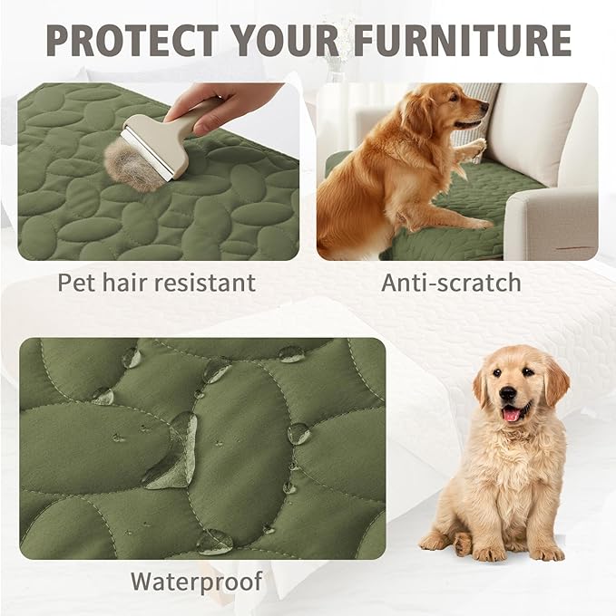 Ameritex Pet Bed Cover Dog Bed Blanket for Sofa and Furniture Waterproof New Pattern Design (40x50 Inch, Green)
