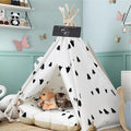 Luxury Pet Teepee Tent for Dogs, Cats & Rabbits Washable Pet House with Removable Cushion & Interactive Blackboard for Puppy Indoor Dog Cat Bed