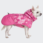 Spark Paws Dog Raincoat, Waterproof Windproof Rain Jacket, for Small Medium Large Extra Large Dogs, Reflective Breathable Full-Body Coverage Dry Suit - Camo Pink - M