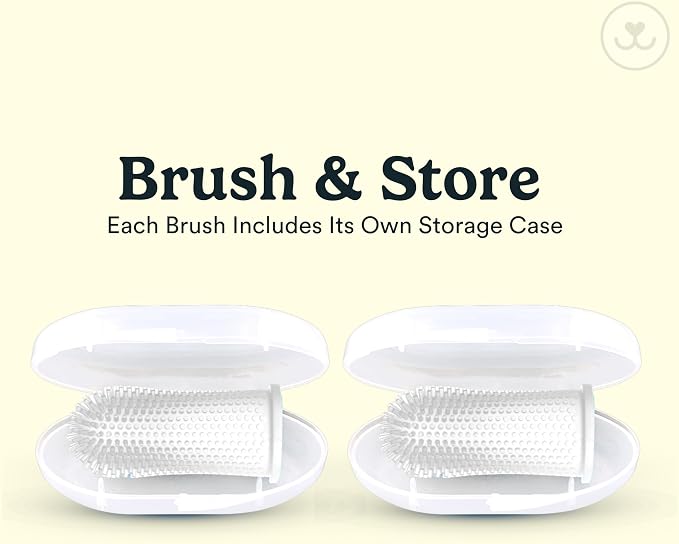 Jasper Dog Toothbrush, 360° Finger Toothbrush for Dogs & Cats, Clear 2-Pack | 12x More Bristles, Teeth Cleaning Kit for Small & Large Pets, Toothpaste Not Included, Fights Bad Breath, Extra Soft Silicone