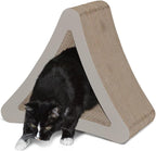 PetFusion 3-Sided Vertical Scratch Play & Perch Cat Scratching Post, 18" x 10.5" x 15.9", Multiple Angle Cat Scratching Pad; 6 Usable Sides, 100% Recyclable Cardboard Lounge