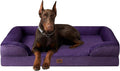 EHEYCIGA Orthopedic XXL Dog Bed, Waterproof Washable XL Big Pet Bed 52" | Non-Slip Bottom and Egg-Crate Memory Foam Extra Large Pet Couch Bed with Washable Removable Cover, Purple