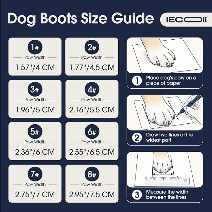 IECOii Dog Boots for Hot Pavement, Hiking Dog Shoes Small Size Dogs | Water Resistant | Anti-Slip Rubber Sole | Secure Stay-On Fit | Reflective & Dual Adjustable |Summer Winter Paw Protector |