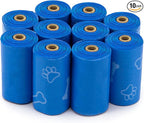 Best Pet Supplies Poop Bags for Dogs - Blue, 150 Count | Unscented, Leak-proof, Easy-Tear perforations, 15 Thick Bags per roll, Outdoor Walking & Travel, Fits Standard Holders