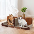 34 Inch Cat Scratcher Bed, Upgraded Cardboard Scratching Pad, Extra Large Cat Scratchers for Indoor Cats, Convertible Vertical Cat Scratching Board Furniture Protector