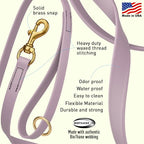 Viper Biothane K9 Working Dog Leash Waterproof Lead for Tracking Training Schutzhund Odor-Proof Long Line with Solid Brass Snap for Puppy Medium and Large Dogs 4ft, Pastel Purple