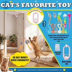 Interactive Cat Toy, Electric Cat Teaser, Door Clip, 2 Motion Modes | 360° Rotation • Random Jumping • Type-C Rechargeable • Door Clip Design • For Indoor Cats