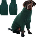 IECOii XXL Dog Sweater,Thermal Knit Big Dog Sweater Christmas,Pet Turtleneck Doggy Sweatshirt for Extra Large Dogs Boy Girl,Stretchy Large Dogs Cold Weather Outfit Pitbull Clothes,(Green XXL)