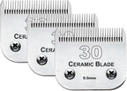 3PCS 30 Blades Dog Grooming Blades Compatible with Andis/Wahl Dog Clipper | Cut Length 1/50"(0.5mm),Dog Clipper Blade compatible with Oster A5/Wahl KM Series ,Ceramic Blade & Stainless Steel Blade