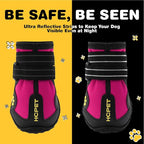 Hcpet Dog Boots, Dog Shoes for Large Dogs, Medium Dog Boots & Paw Protectors, Anti-Slip Dog Booties for Hot Pavement Winter Snow Hiking with Reflective Straps Light Purple Size 2