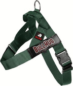 BULLHUG Adjustable Dog Harness– No Pull, No Choke – for English Bulldogs, French Bulldogs, Pugs & Broad-Chested Breeds – Easy, Safe Walks (Hunter Green, Medium)