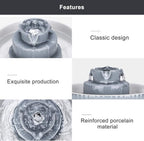 Wonder Creature Ceramic Cat Water Fountain, Stable Cupcake Design, 71oz | 2.1L Pet Fountain with Anti-Tip Ceramic Design, 2 Quiet Pumps, 360° Water Flow, 3 Filters for Cats and Dogs