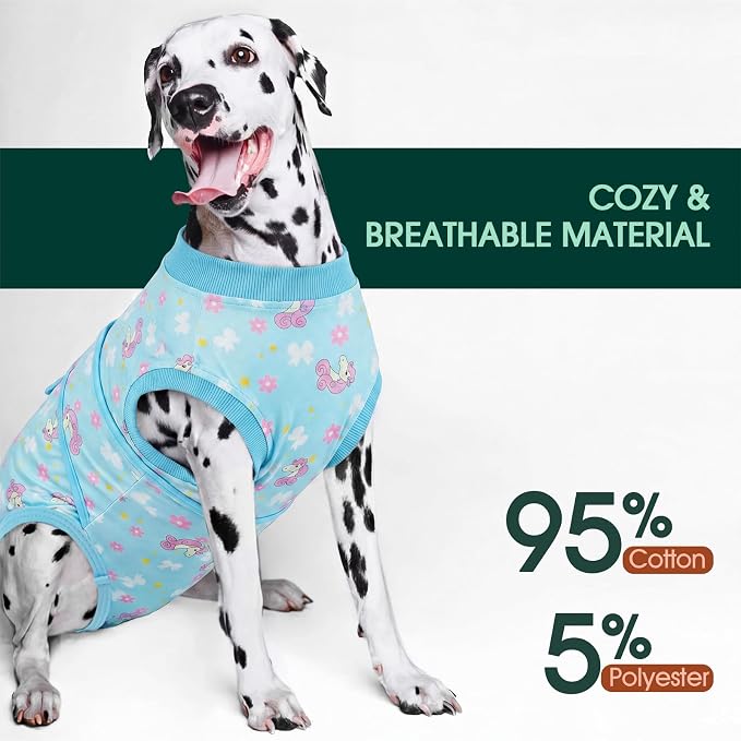 Kuoser Dog Recovery Suit After Surgery, Spay Neuter Surgical Suit for Dogs | Post Surgery Anti-Licking Dog Onesie Protects Wounds and Incisions, E-Collar & Cone Alternative Bodysuit for Female Male Dogs
