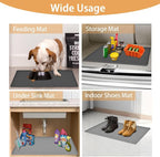 24" x 16" Dog Food Mat, Silicone Pet Mats for Food and Water, Nonslip Pet Feeding Mats for Floors, Dog Cat Bowl Mat with Raised Edges, Lake Blue