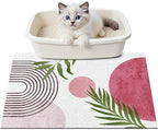 Cat Litter Mat Litter Trapping Mat, 24"x15" Waterproof Urine Proof Litter Box Mat Catcher Mat Non-Slip Washable for Kitty Kitten, Pink