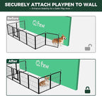 FXW Rollick Dog Playpen with Fence-to-Wall Anchors, 40" H, 16 Panels | Heavy-Duty & Easy setup Play Area, Flexible Boundaries, Indoor & Yard, For Medium & Large Dogs, Patented