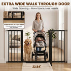 Mumeasy 36" Extra Tall Baby Gate for Stairs, 29.7-54.2" Wide Dog Gate for Doorways, Walk Thru Pet Safety Gate for Indoor, Pressure Mounted with Auto Close, Easy Install No Drill for Toddlers, Black