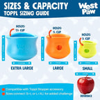 West Paw Zogoflex Toppl Interactive Treat Dispensing Puzzle Dog Toy for Mental Stimulation & Enrichment-Holds Kibble & Treats-Lickable, Freezable & Dishwasher Safe-Made in USA-Large-Granny Smith Green