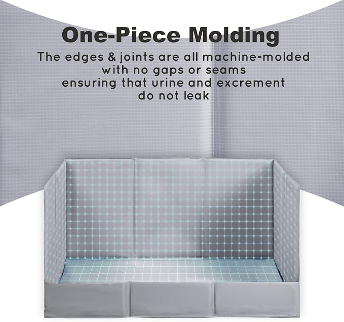 HQ4US 4LEGS Dog Litter Box Indoor High Walls, Puppy Pee Pad Holder Foldable | Dog Potty Tray, Extra Large Dog Toilet with Clip,No Assembly, Waterproof, Easy Clean, No Spill, Seamless, Portable for Travel