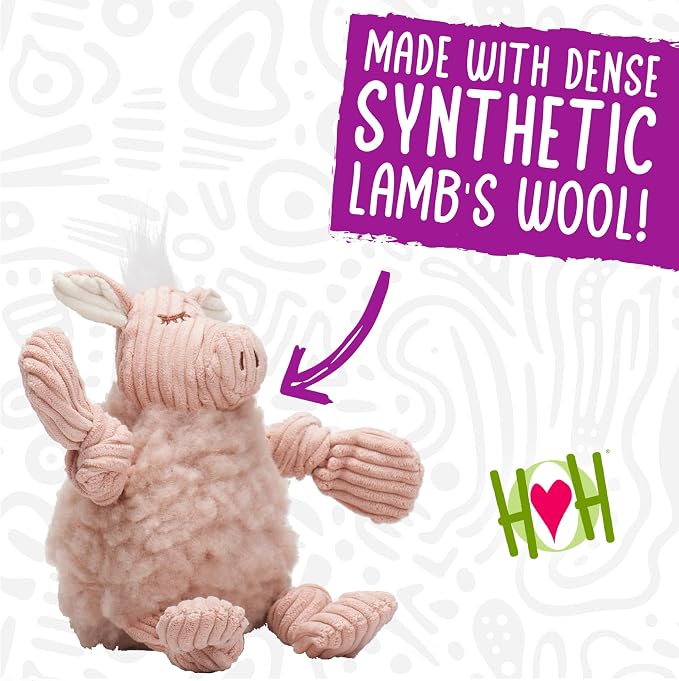 HuggleHounds Knottie Plush Dog Toy - Dog Stuffed Animal Toy, Puppy Toys, Squeaky Dog Toy for Small, Medium & Large Dogs, Soft Fleece, Durable Plush to Keep Them Busy - Penelope Pig, Large