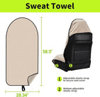 Leader Accessories Waterproof Towel Car Seat Cover, Front Bucket, Beige | Universal Non-Slip, Fits Car Truck SUV, Machine Washable, For Dog & Kid, Pets, Yoga, Gym, Beach, Swimming, Outdoor Sports