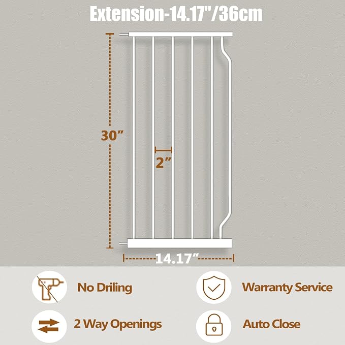Fairy Baby Fairy Baby Walk Through Baby Gate Auto Close White Child Safety Gates Extension | Child Safety Gates Extension kit to Extends Wide Openings