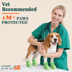 Dog Shoes for Hot Summer Pavement, Dog Shoes for Small Dogs, Waterproof Dog Boots & Paw Protectors, Non-Slip Dog Rain Booties, Easy Clean Sandals for Beach Green Size 1