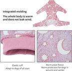 Dog Fleece Pajamas Large Dog 4 Legs Winter Clothes for Dog Fit Warm Jumpsuit for Dogs (Pink, Medium)