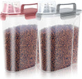 LEAWALK 5Lbs/6Qt Airtight Pet Storage Container For Cat Dog Bird Food and Keep Fresh, Translucent Body, Upgraded Large Nozzle for Easy Pouring With Handle Design Easy to Carry When Going 2pack
