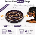 LOOBANI 4.5 Cups Ceramic Slow Feeder Dog Bowls Giant Dogs with Grip Handles | Heavy Ceramic, Stay in Place, Healthier Eating, Durable & Easy-Clean, Foam-Protected, Perfect for Fast-Eating Large Breeds