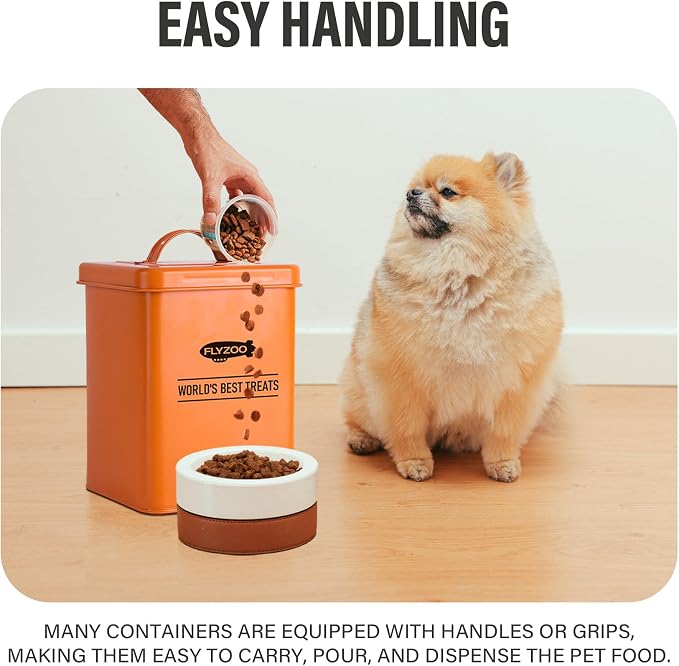 Metal Dog Food Containers, Dog Treat Snack Jars with Lids and Spoon,3 Set | Pet Snack Food Storage Canister Kitchen Biscuit Holder, 9x8 & 9x6 &6x5 inch