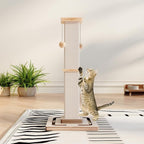 32" Large Cat Scratching Post with Tracking Interactive Toys for Cats | Large Cat Scratching Post, 32 Inch Tall Heavy Duty Scratching Post with Tracking Interactive Toys for Indoor
