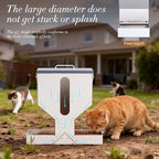 Automatic Cat Feeder 2 Cats Gravity Dual Cat Food Dispenser | Auto Dry Food Dispenser with Strong Anti-Jam System Galvanized Steel Pet Food Station Indoor & Outdoor Double Bowls
