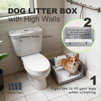 HQ4US 4LEGS Dog Litter Box Indoor High Walls, Puppy Pee Pad Holder Foldable | Dog Potty Tray, Medium Dog Toilet with Clips, No Assembly,Waterproof, Easy Clean, No Spill, Seamless, Portable for Travel