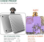Lick Mat for Dogs & Cats, Double-Wall Stainless Steel, Large-2Pack | Chew-Proof, Anxiety Reducer, Whisker-Friendly for Cats, Non-Slip Heavy Duty Base, Raw Feeding Pad, Dishwasher Safe