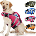 Kuoser Reflective Dog Life Jacket, Dog Life Vest for Swimming Boating | Adjustable Pet Lifejackets, High Flotation Doggie Swimsuit with Rescue Handle for Small Medium Large Dogs
