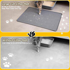 Large Silicone Cat Litter Box Mat 34" x 22", Waterproof & Urineproof | Litter Trapping Mat, Soft on Kitty Paws & Easy to Clean for Floor, Non-Slip Litter Pad for Indoor Cats