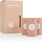 Bio-Based Dog Poop Bags, Silky Soft & Leak-Proof, Lavender-Scented, Made from Cornstarch – 8 Rolls, 120 Bags