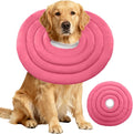 IDOMIK Dog Recovery Collar, Waterproof Soft Dog Cone After Surgery | Comfy Protective Elizabethan Collar Alternative for Dogs Cats, Adjustable Pet Neck Donut Cone Anti-Licking Wounds,Rose,3XL