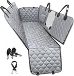 PETICON Dog Car Seat Cover for Back Seat, Waterproof Dog Hammock for Pets | Zippered Design Allows Passenger Seat Access, Mesh Window for Pet View, 600D Oxford, Prevents Scratches, Hair, Mud, and Dirt