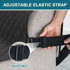 Turquoize 100% Waterproof Futon Cover Futon Slipcover Washable Armless Sofa Bed Slipcover Protector Seat Width Up to 70" with Adjustable Elastic Strap Anti-Slip for Dogs, Black