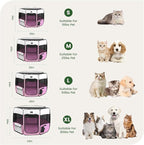 X-ZONE PET Portable Foldable Pet Dog Cat Playpen Crates Kennel/Premium 600D Oxford Cloth,Removable Zipper Top, Indoor and Outdoor Use (XL, Pink)