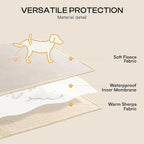 Luciphia Waterproof Pet Blanket, Liquid Pee Proof Dog Blanket for Sofa Bed Couch, Reversible Sherpa Fleece Furniture Protector Cover for Small Medium Large Dogs Cats, Grey Beige Large（65" x 57"） | waterproof pet blanket sherpa fleece reversible couch c...