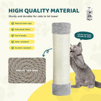 DUMOS 54 Inch Cat Tree Tower with Scratching Post, Light Grey | Indoor Multi-Level Pet House for Large Cats with 2 Condos, Round Platform, Small Ladder, and Toys