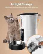 Petory Automatic Cat Feeder - 4L Cat Food Dispenser for Cats and Small Dogs | Timed Cat Feeder, Programmable Portion Control, Up to 6 Meals Daily, Dual Power Supply, 10-Second Voice Recorder